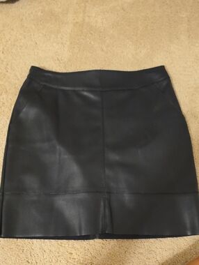 Sleek Black Faux Leather Mini Skirt